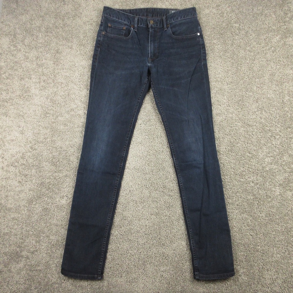 Bonobos Jeans Mens 31x34 Blue Slim Straight Stretch Faded Zip Fly Denim Pants